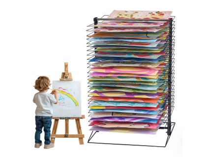 Sušiak na maľby 50 políc 20×17×30 inch uhlíková oceľ so stojanom