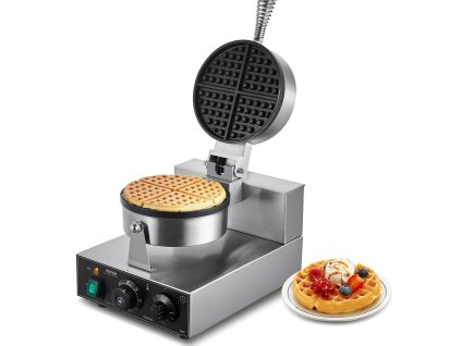 Vaflovač okrúhly 1230W nerez nepriľnavý s reguláciou teploty a času