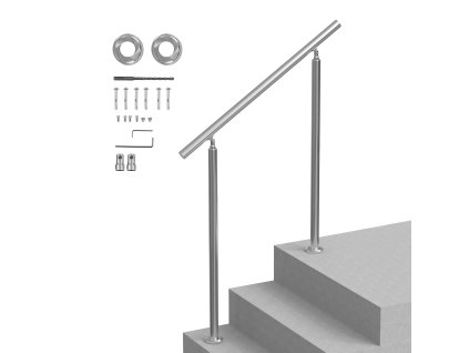Zábradlie na schody, nerez 39.4in / 100cm, dvojstĺpové, montáž