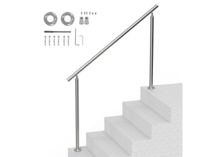 Zábradlie na vonkajšie schody, nerezové 59 in/150cm, s montážnou sadou