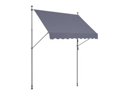 Zatahovacia markíza 98×47" s ručnou kľukou, výška 86–122 in, tmavosivá