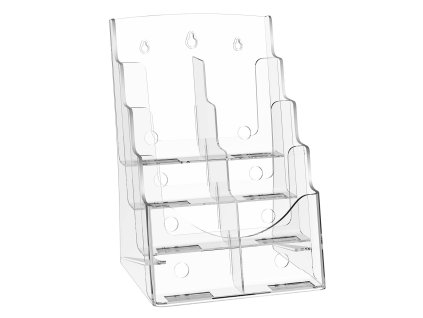 Akrylový stojan na letáky 4 police 8.5×11 inch s priečkami, na pult