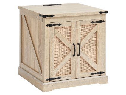 Bočný stolík obdĺžnikový 24-inch, pletený pe ratan, úložný priestor