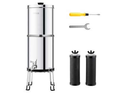 Gravitačný filter vody 2.25G 304 nerez, 2 filtre, olovo a 99% chlóru