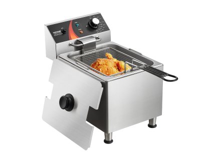 Hlboká elektrická fritéza 1750w, 12qt/11.5l, nerez, temp. regulácia