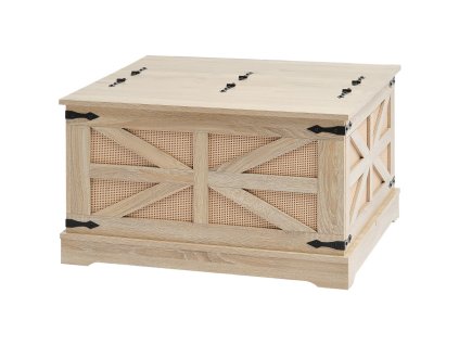 Kávový stolík z PE ratanu 32-Inch s MDF doskou a úložným priestorom