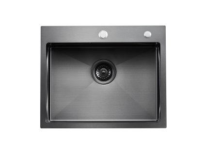 Kuchynský jednomisový drez 68 cm 304 nerez, horná montáž, čierny