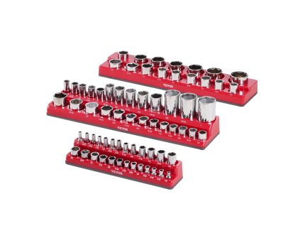Magnetický organizér 3 ks na nástavce 1/4'' 3/8'' 1/2'', drží 68 ks