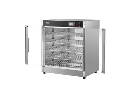 Ohrevný box na jedlo 5 panvíc, 5 úrovní, sklenené dvere, nerez