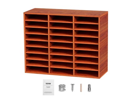 Organizér z MDF na dokumenty 27 priehradiek, nastaviteľné police hnedý