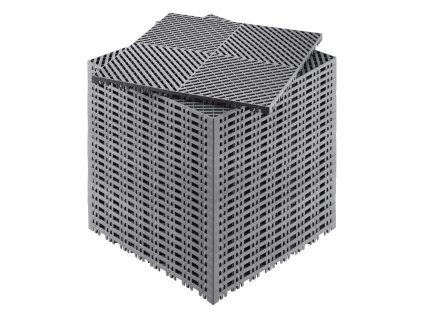 Prepojiteľné odtokové dlaždice 15.7”×15.7” 24 ks protišmykové šedé pp