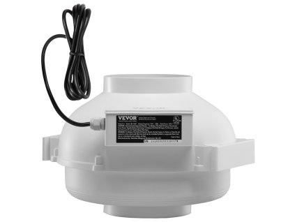 Radónový ventilátor 4–4.5 inch, 380 cfm, tichý, vodotesný, 2 spojky