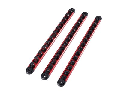 Sada držiakov nástrčných hlavíc 3 ks 1/4'',3/8'',1/2'' hliník 40 ks