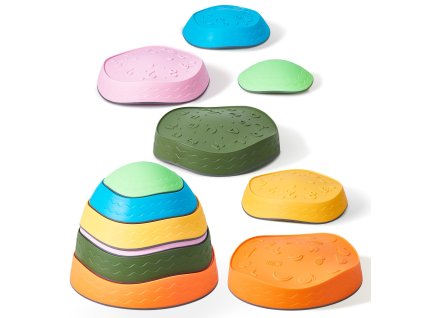 Skákacie kamene pre deti 6 ks, nosnosť do 220 lb, protišmyk 3–8+ rokov