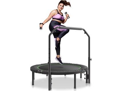 Skladacia mini trampolína 52 inch, nosnosť 450lbs, 4 výšky madla