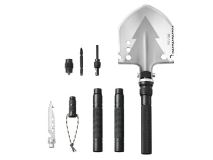 Skladacia multifunkčná lopata 11 v 1, taktická, kompaktná, prenosná