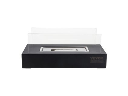 Stolový prenosný kovový krb 14inch na lieh, štvorcový so sklom 3.2lbs