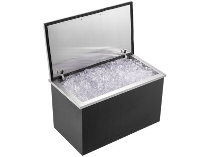 Vstavaný nerez box na ľad 24"L×20"W×15"H, 40 qt, pántové veko a odtok