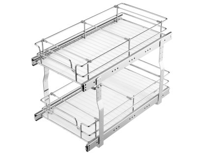 Výsuvný organizér do skrinky oceľový, montáž 13.5"×22"×18", pod drezom