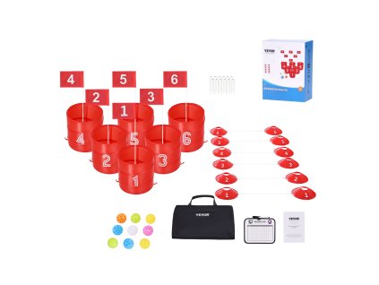 Záhradná golfová hra 6 jamiek prenosná pre rodinu a deti na trávnik