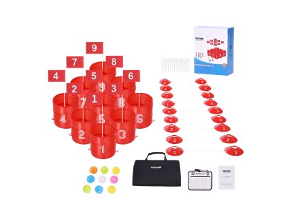 Záhradná golfová hra 9 jamiek, prenosná pre rodinu a deti na trávnik