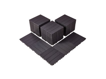 Zámkové dlaždice na terasu 54 ks 12"×12" 54 sq. ft plast tmavohnedé