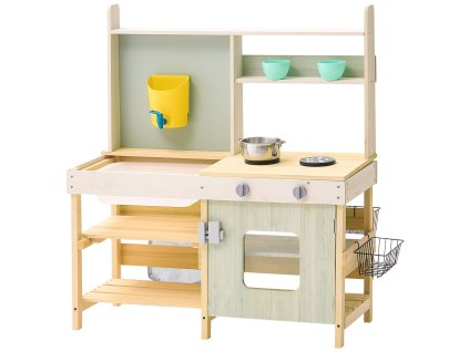 Drevená detská záhradná kuchynka na hranie s blatom a príslušenstvom