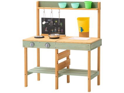 Drevená záhradná kuchynka pre deti na hranie vonku s blatom a pieskom