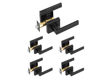 Dverná páčka 5 ks matná čierna, reverzibilná, bez zámku, 45° otáčanie