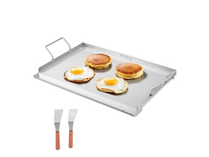 Grilovacia nerezová platňa 23×16 inch obdĺžniková, s rukoväťou