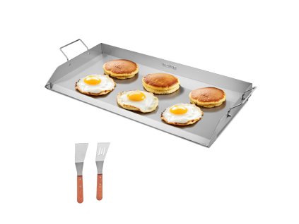 Grilovacia platňa 32×16 inch nerezová obdĺžniková s rukoväťou