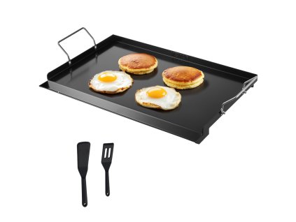 Grilovacia platňa z uhlíkovej ocele 24×16 inch, obdĺžniková, s rukoväťou