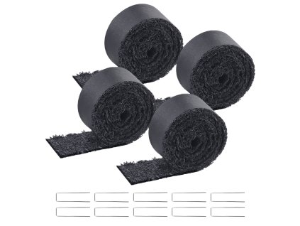 Gumená mulčová rohož 4 role recyklovaná 120×4.5 in čierna pre záhrady