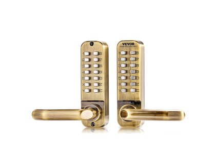 Mechanický bezkľúčový zámok na dvere, 14 tlačidiel, nerez, vodotesný