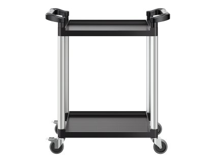 Plast. 2-podlažný vozík 300 lbs 360° kolesá 2 s brzdou 24.4×16.1-inch