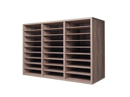 Polica na dokumenty, 27 priehradiek, odnímateľné priečky, drevotrieska