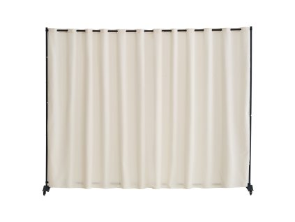 Prenosný paravan na kolieskach s závesom, voľne stojaci, béžový