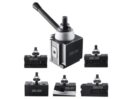 Sada 6 ks rýchlovýmenných držiakov, klinový, sústruh 254–381 mm