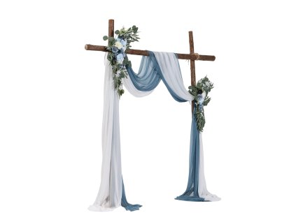 Sada kvetinovej dekorácie na oblúk, modrá, 4 ks (2 kytice, 2 závesy)