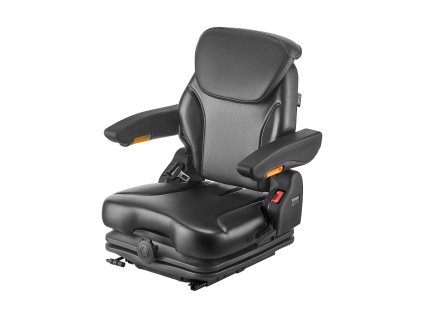 Sedačka do pracovných strojov, odpružená, nastaviteľné operadlo a pás