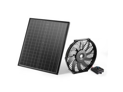 Solárny strešný ventilátor 12 inch 1300 cfm s termostatom a mriežkou