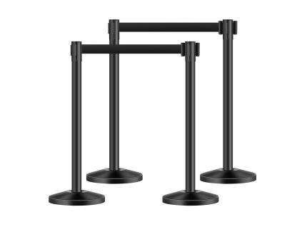 Stĺpiky ohradenia 4 ks, 4 sťahovacie pásky, oceľ, piesková základňa