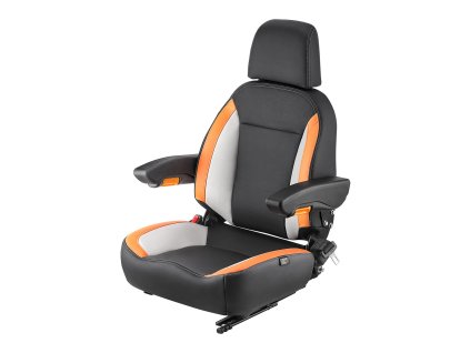 Univerzálne sedadlo do nakladača s opierkou, pásom a mikrospínačom