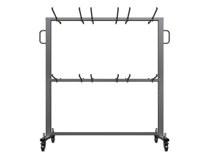 Vozík na skladacie stoličky, nosnosť 800 lbs, s gumovými kolieskami