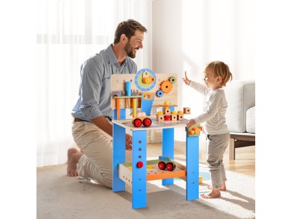 Drevená dielňa s 62 dielmi a realistickými nástrojmi, od 3 rokov
