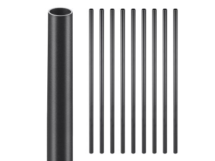 Schodiskové balustre 51 ks, hliník 26 in, 3/4 in, čierne, s krytkami