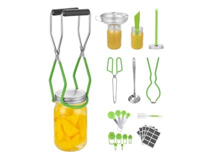 Súprava na zaváranie do vodného kúpeľa, 9 dielov, nerezová oceľ