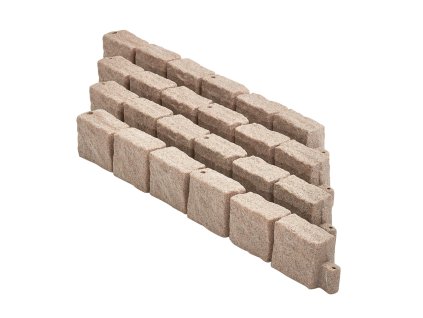 Umelý kamenný obrubník 46.8×3.9 in, flexibilný, béžový s kolíkmi