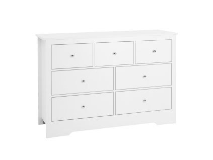 Komoda 7 zásuviek, posuvné zásuvky, proti prevráteniu, svetlé drevo