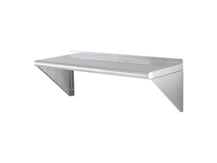 Nerezová nástenná polica 30.5×91.4 cm, nosnosť 113.4 kg, s konzolami